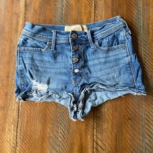 Hollister Jean Shorts Short High Rise 25 Distressed